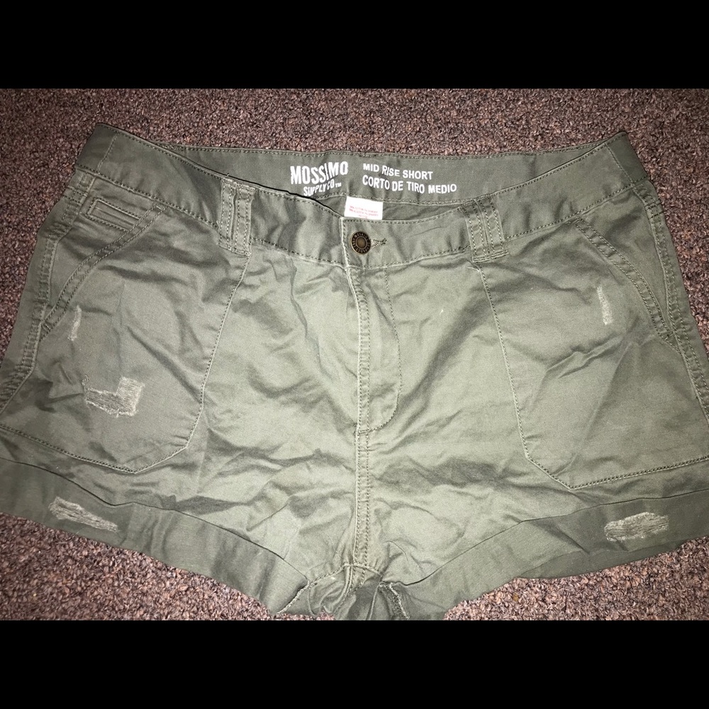 Mid rise army green mossimo shorts